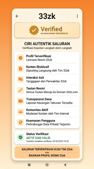 Tampilan kanal resmi 33zk