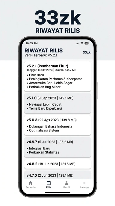 Tampilan riwayat versi 33zk
