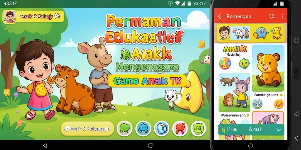 Antarmuka permainan edukatif 93337 yang ceria dan interaktif.