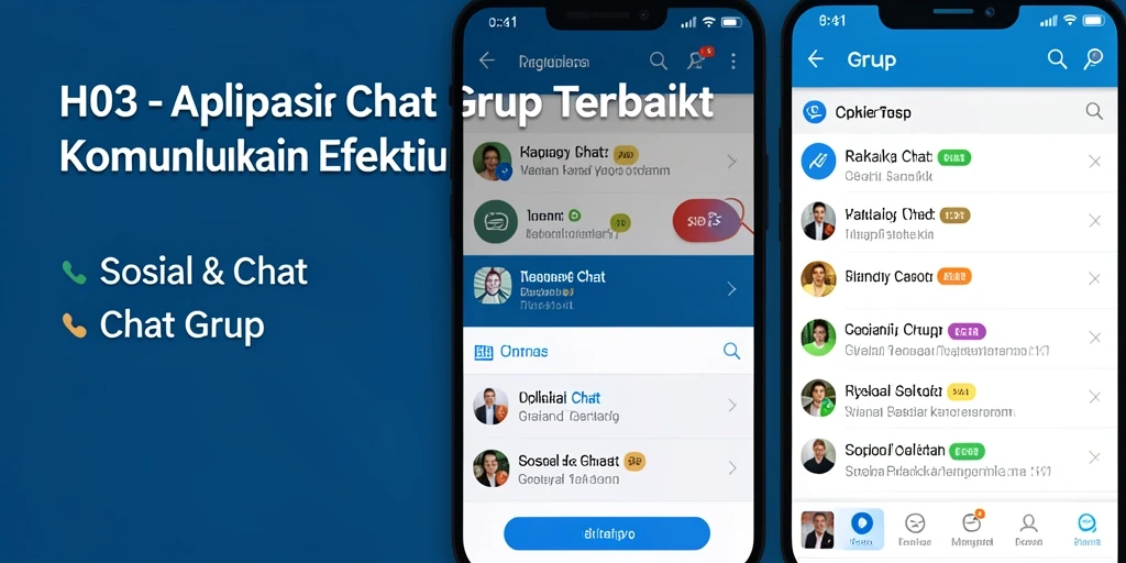 Tampilan antarmuka H03 yang intuitif untuk chat grup.