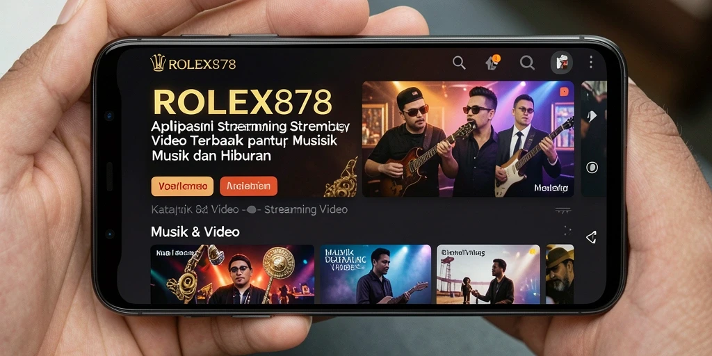 Screenshot utama ROLEX878 menampilkan antarmuka yang menarik dan fungsi Streaming Video.