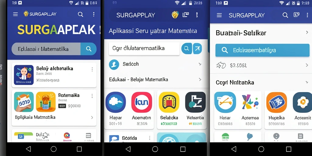 Tampilan antarmuka aplikasi SURGAPLAY yang edukatif dan menarik.