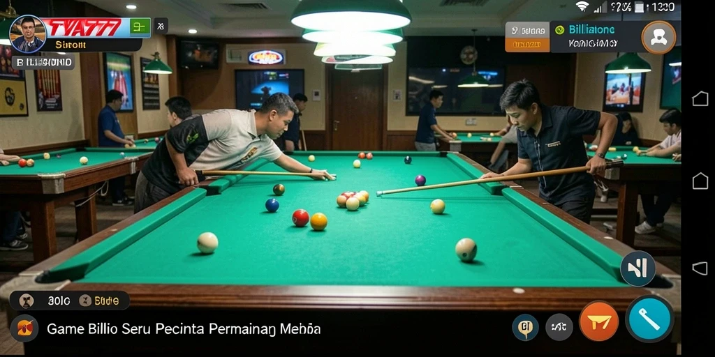 Antarmuka menarik Billiard di TYA777 dengan fitur intuitif.